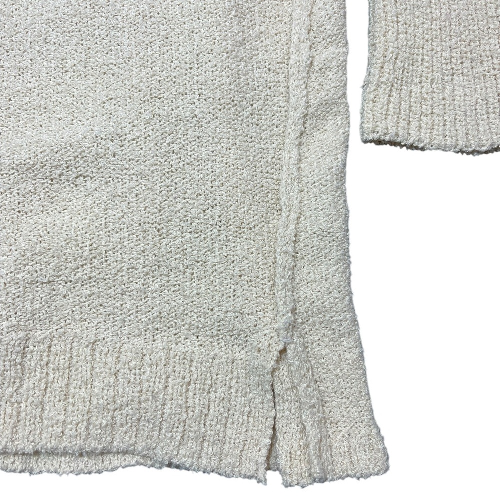 Caslon Boucle Knit Tunic Sweater Long Sleeves V-Neck Ivory Knit Pullover - Picture 9 of 16